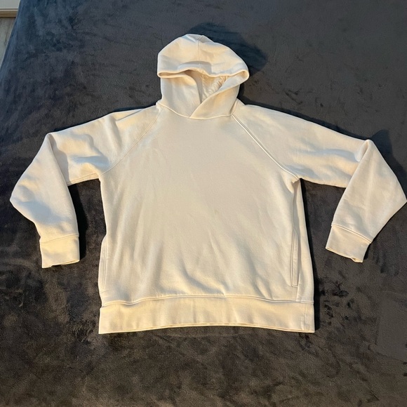 Banana Republic Modern Mens Fleece Hoodie Cream Beige - Picture 9 of 9